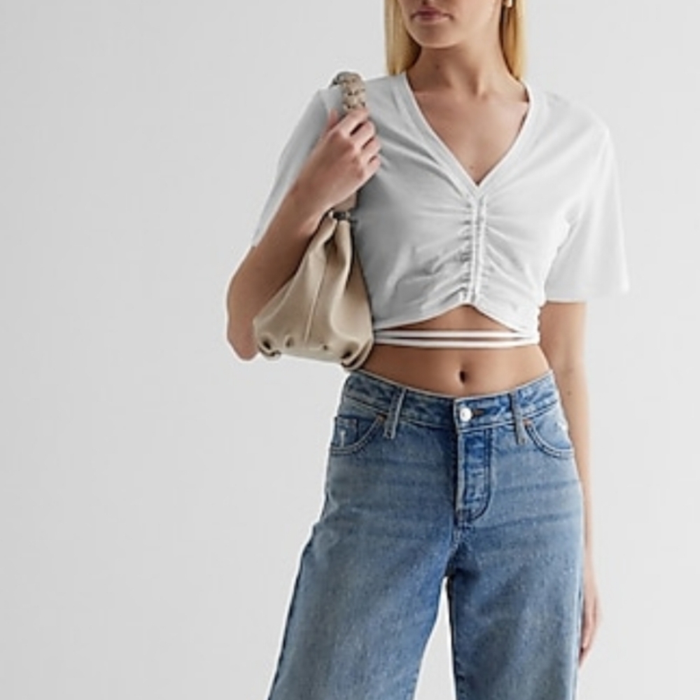Strappy Tie Cropped Tee